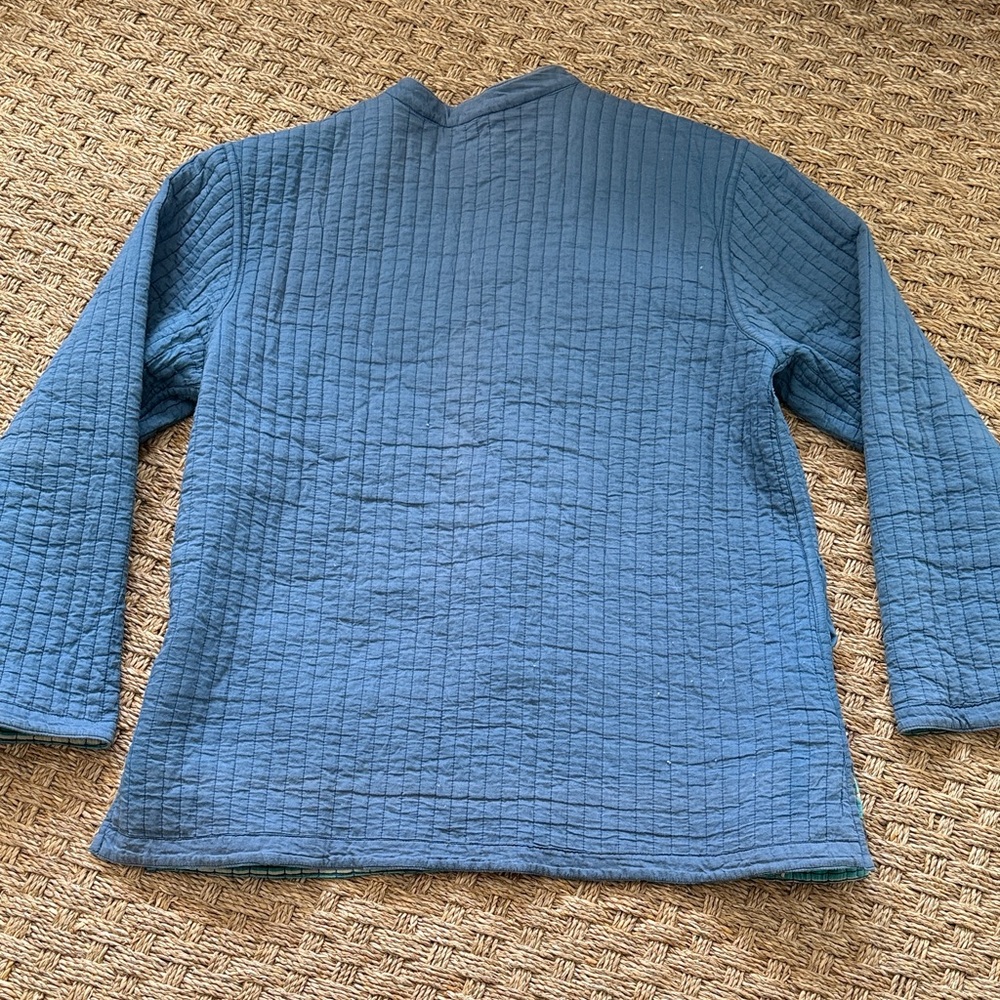 Quilted Reversible Blue Horse Arts & Crafts Patterned Jacket - Picture 10 of 10